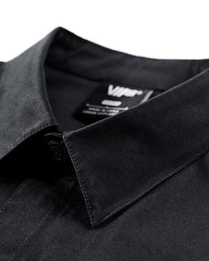 Chemise Haut Techwear Patchwork Dynamique -  noir - Chemise Haut Techwear Patchwork en Noir