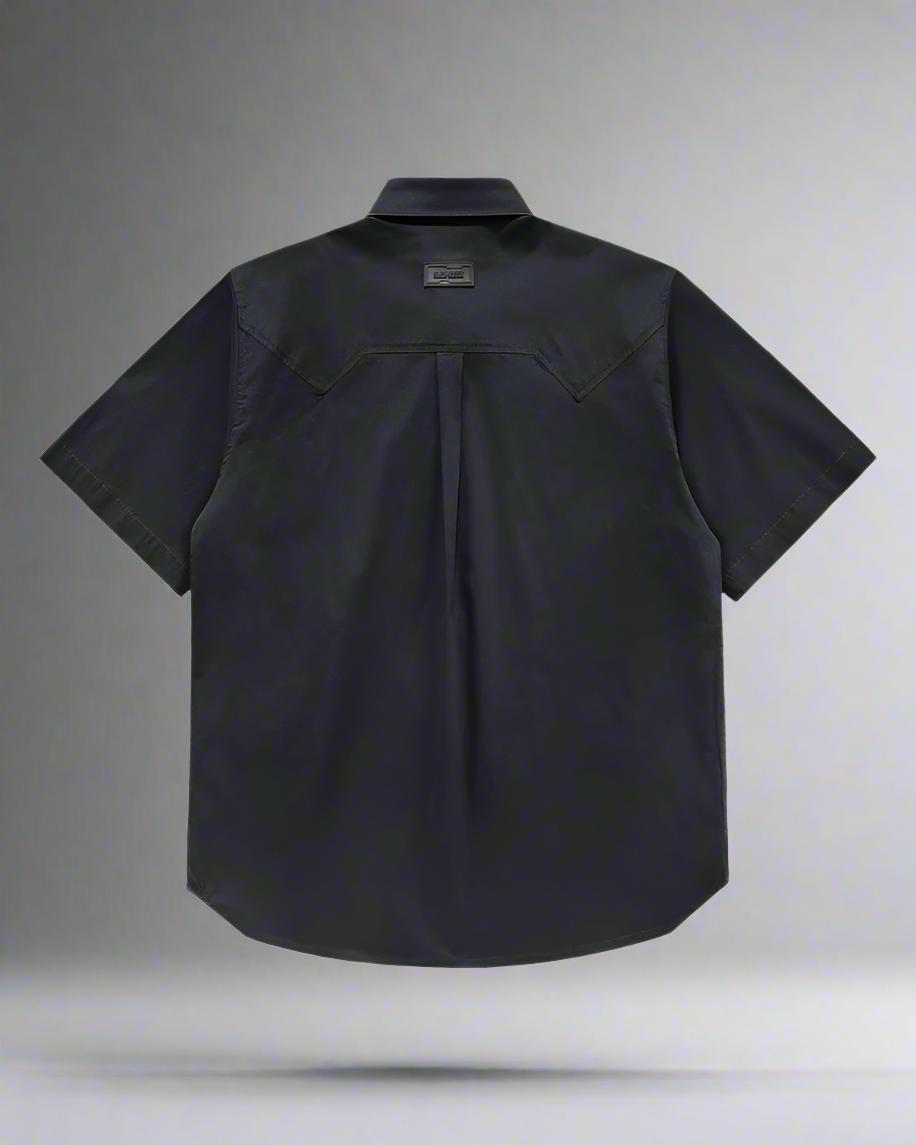 Chemise Haut Techwear Patchwork Dynamique -  mode cyberpunk - Chemise Haut Techwear Patchwork en Noir