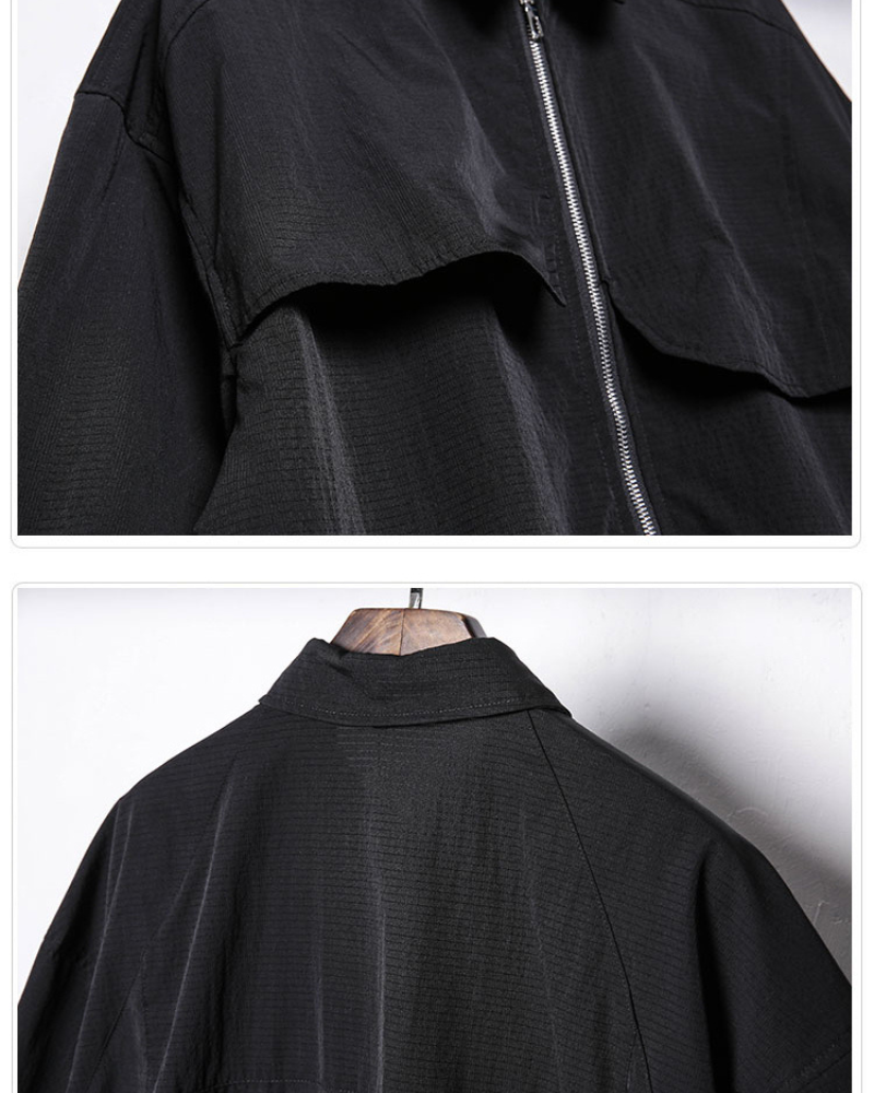 Chemise à Manches Courtes à Zip Dynamique -  vêtements confortables - Chemise à Manches Courtes avec Zip pour un Style Pratique