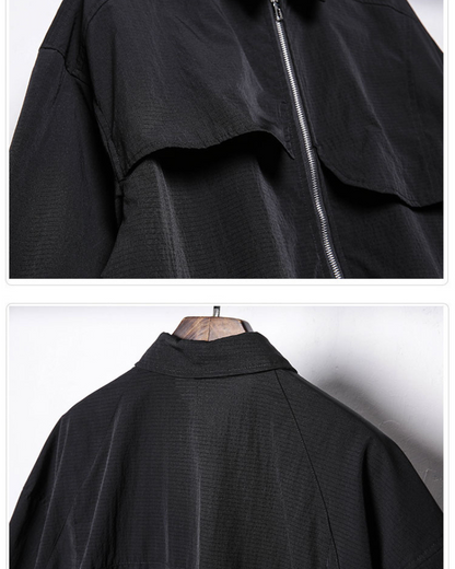 Chemise à Manches Courtes à Zip Dynamique -  vêtements confortables - Chemise à Manches Courtes avec Zip pour un Style Pratique