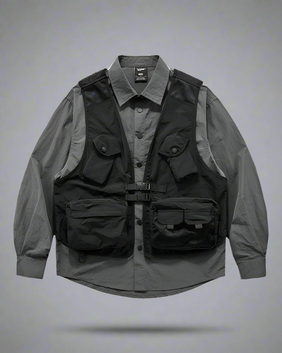 Chemise à Poches Fonctionnelle en Couches - chemise techwear - Chemise à Poches Fonctionnelle pour Style Techwear