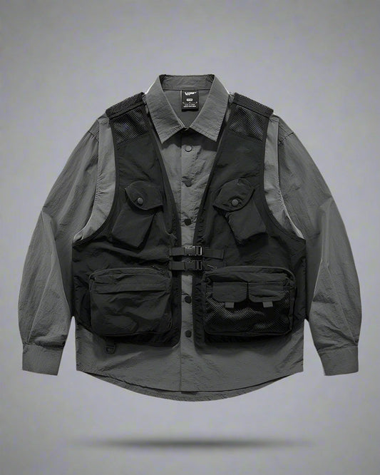 Chemise à Poches Fonctionnelle en Couches - chemise techwear - Chemise à Poches Fonctionnelle pour Style Techwear