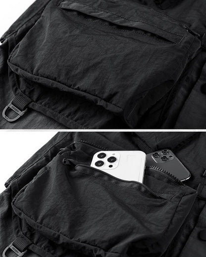 Chemise à Poches Fonctionnelle en Couches -  design inspiré ninja - Chemise à Poches Fonctionnelle pour Style Techwear