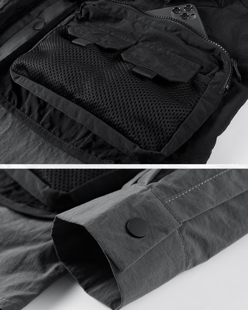 Chemise à Poches Fonctionnelle en Couches -  esthétique cyberpunk - Chemise à Poches Fonctionnelle pour Style Techwear