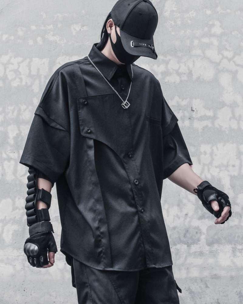 Chemise Urbaine Oversize en Bold - chemise oversize - Chemise Urbaine Oversize Noir pour un Style Moderne