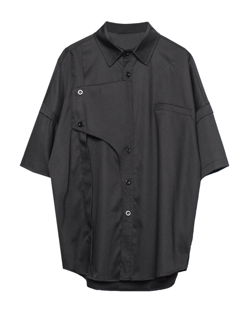 Chemise Urbaine Oversize en Bold -  noir - Chemise Urbaine Oversize Noir pour un Style Moderne