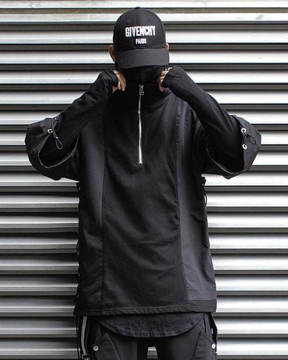 Chemise Zip-Tech Polyvalent - polo techwear futuriste - Chemise Zip-Tech Polyvalente pour l'exploration urbaine