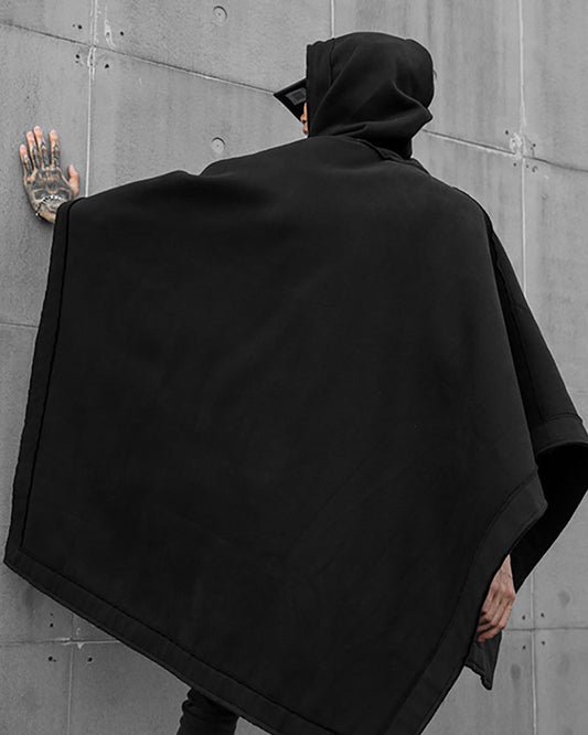 Châle Chic à Capuche - mode futuriste - Châle Chic à Capuche Noir pour un Style Futuriste