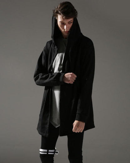 Cloak à Capuche Mystic Shadow - cloak - Cloak à Capuche Noir Techwear pour un Style Unique