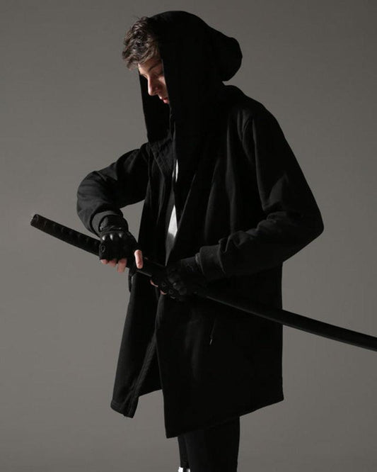Cloak à Capuche Mystic Shadow - manteau techwear - Cloak à Capuche Noir Techwear pour un Style Unique