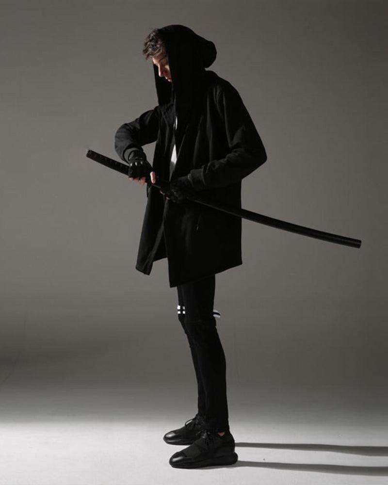 Cloak à Capuche Mystic Shadow -  ninja - Cloak à Capuche Noir Techwear pour un Style Unique