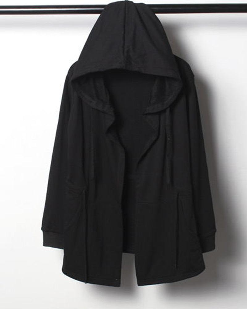 Cloak à Capuche Mystic Shadow -  techwear - Cloak à Capuche Noir Techwear pour un Style Unique