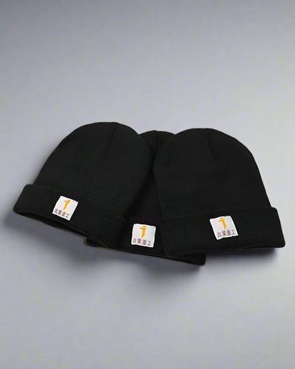 Cocooner avec ce Bonnet -  bonnet tendance - Bonnet en polyester noir confortable et durable