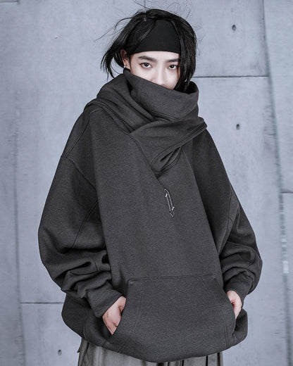 Combo Écharpe à Capuche Chic - hoodie techwear urbain - Écharpe à Capuche Chic pour un Style Urbain Unique