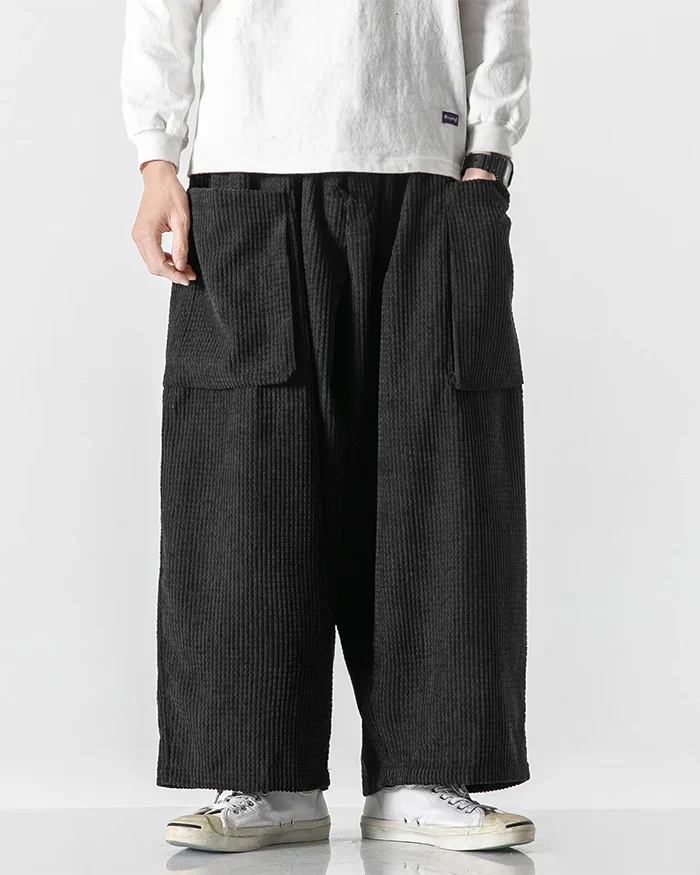 Pantalons Cargo en Velours Côtelé Chic