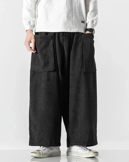 Pantalons Cargo en Velours Côtelé Chic