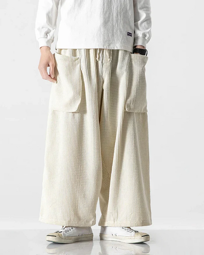 Pantalons Cargo en Velours Côtelé Chic