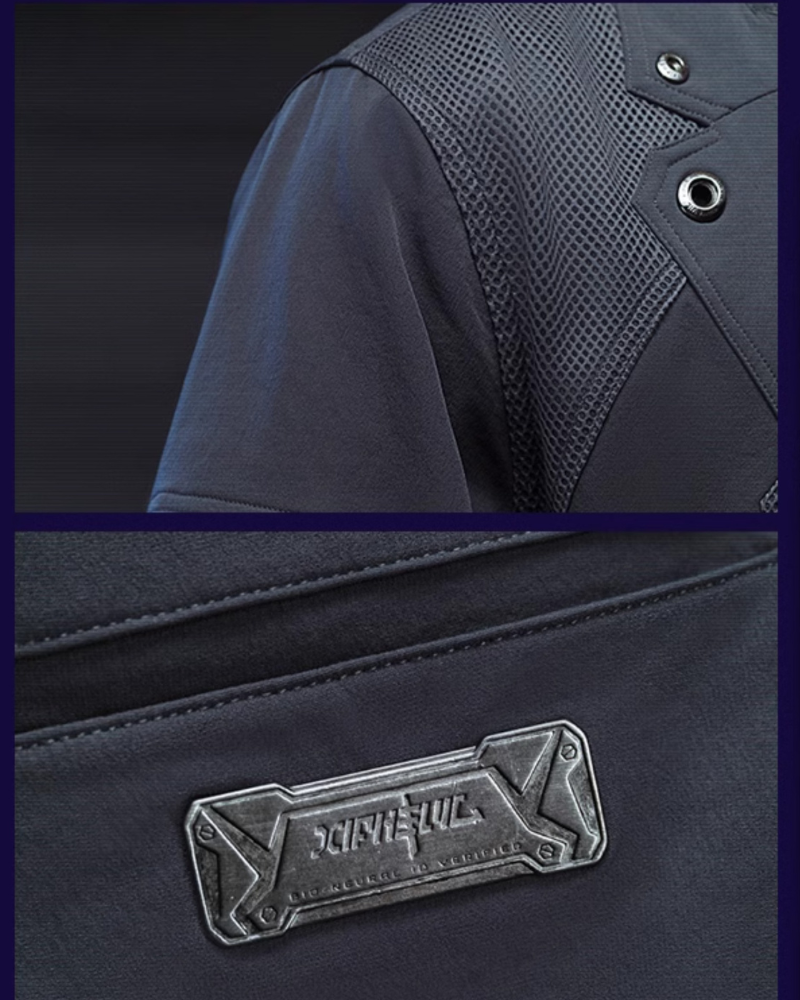 Costume Cyberpunk à Manches Courtes -  ensemble cyberpunk complet - Costume Cyberpunk à Manches Courtes au Style Épuré