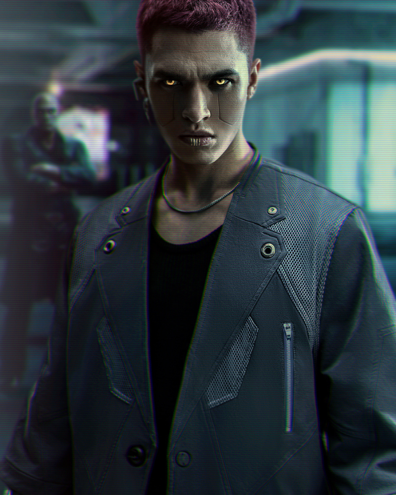 Costume Cyberpunk à Manches Courtes -  mode moderne - Costume Cyberpunk à Manches Courtes au Style Épuré