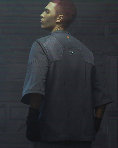 Costume Cyberpunk à Manches Courtes -  style moderne - Costume Cyberpunk à Manches Courtes au Style Épuré