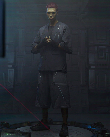 Costume Cyberpunk à Manches Courtes -  tissu durable - Costume Cyberpunk à Manches Courtes au Style Épuré