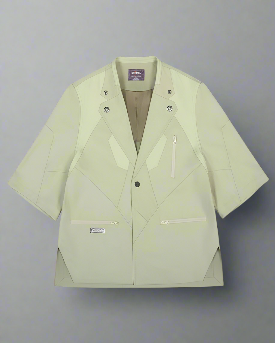 Costume à manches courtes infusé de technologie - costume cyberpunk - Costume à manches courtes futuriste pour un look audacieux