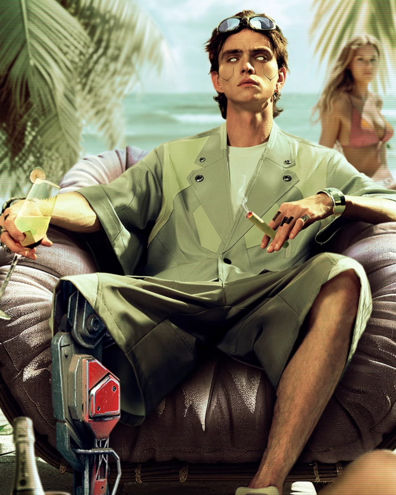 Costume à manches courtes infusé de technologie -  techwear - Costume à manches courtes futuriste pour un look audacieux