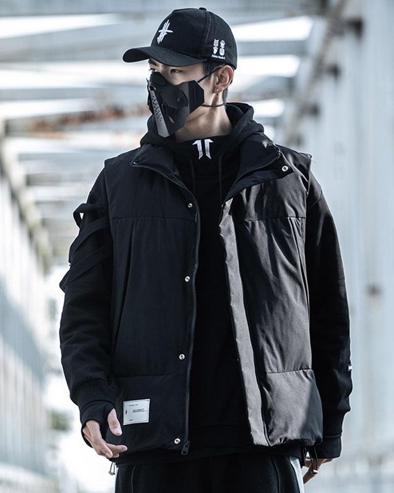 Couche d'Hiver Noire Élégante -  confortable - Gilet Streetwear Noir Confortable avec Poches Pratiques