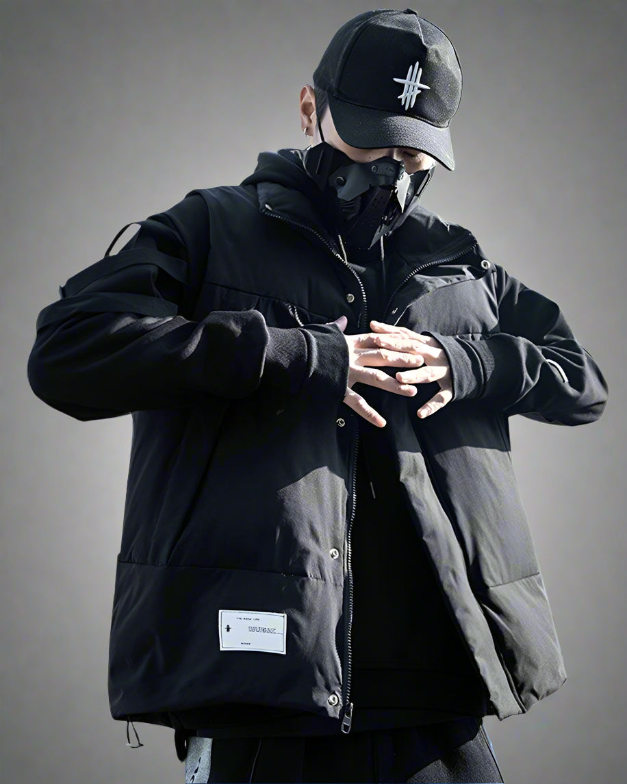 Couche d'Hiver Noire Élégante - gilet - Gilet Streetwear Noir Confortable avec Poches Pratiques