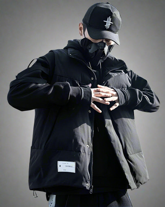 Couche d'Hiver Noire Élégante - gilet - Gilet Streetwear Noir Confortable avec Poches Pratiques