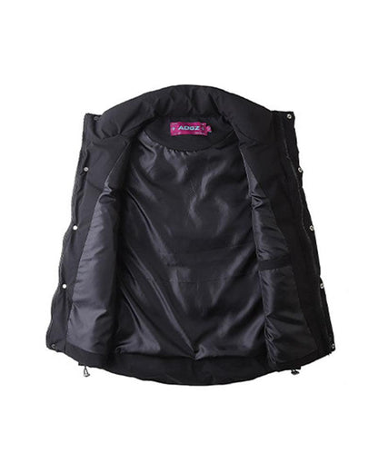 Couche d'Hiver Noire Élégante -  streetwear - Gilet Streetwear Noir Confortable avec Poches Pratiques