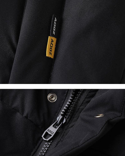 Couche d'Hiver Noire Élégante -  veste confortable - Gilet Streetwear Noir Confortable avec Poches Pratiques