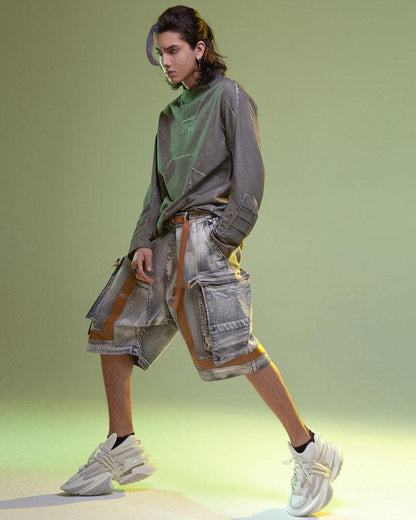 Shorts Cargo en Jean Futuristes