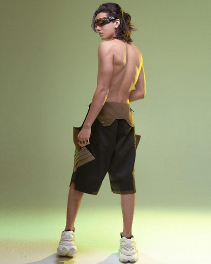 Shorts Cargo en Denim Lavé Futuristes