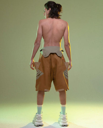 Shorts Cargo en Denim Lavé Futuristes