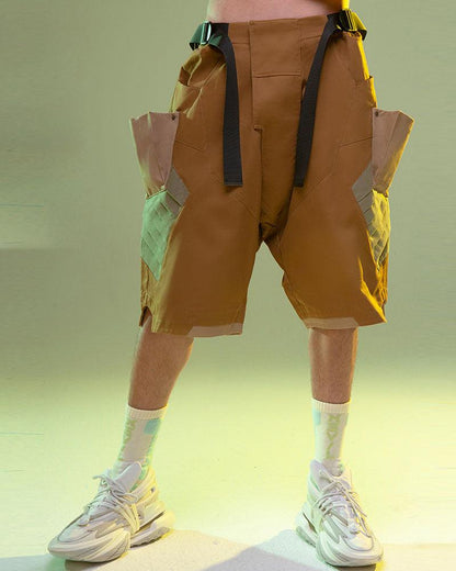 Shorts Cargo en Denim Lavé Futuristes