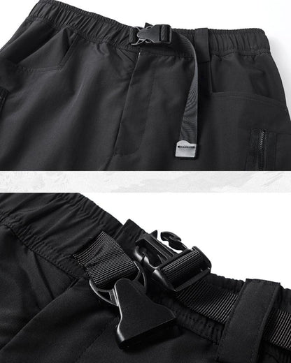 Pantalon Cargo Chic Noir avec Poche Zippée