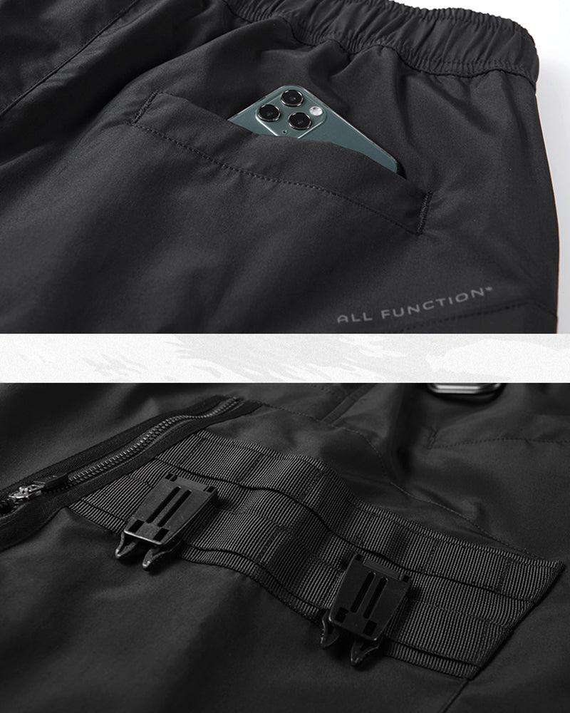 Pantalon Cargo Chic Noir avec Poche Zippée