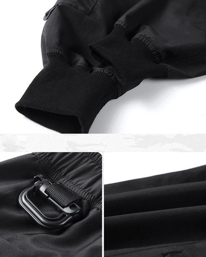 Pantalon Cargo Chic Noir avec Poche Zippée