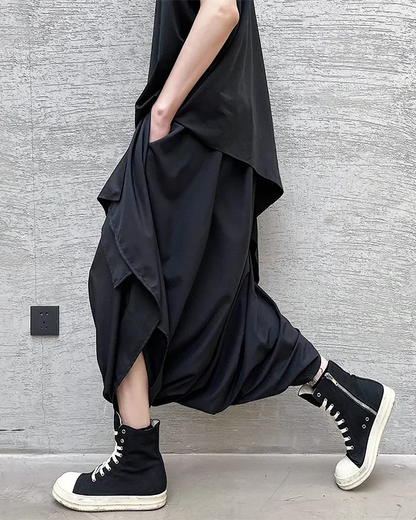 Pantalons Chic à Entrejambe Tombant