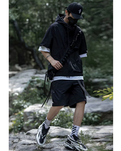 Duo de Veste et Shorts Multi-Fonctionnels -  unisexe - Duo Veste Cargo et Shorts Unisexe pour Aventures