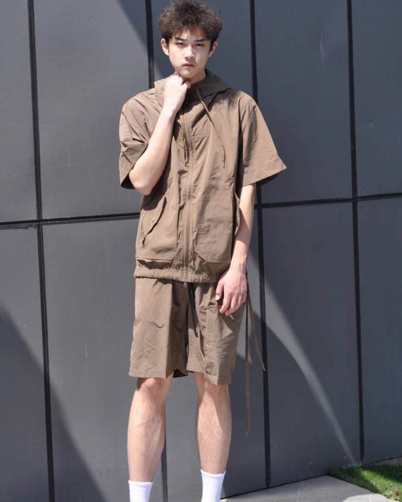Duo de Veste et Shorts Multi-Fonctionnels -  unisexe - Duo Veste Cargo et Shorts Unisexe pour Aventures