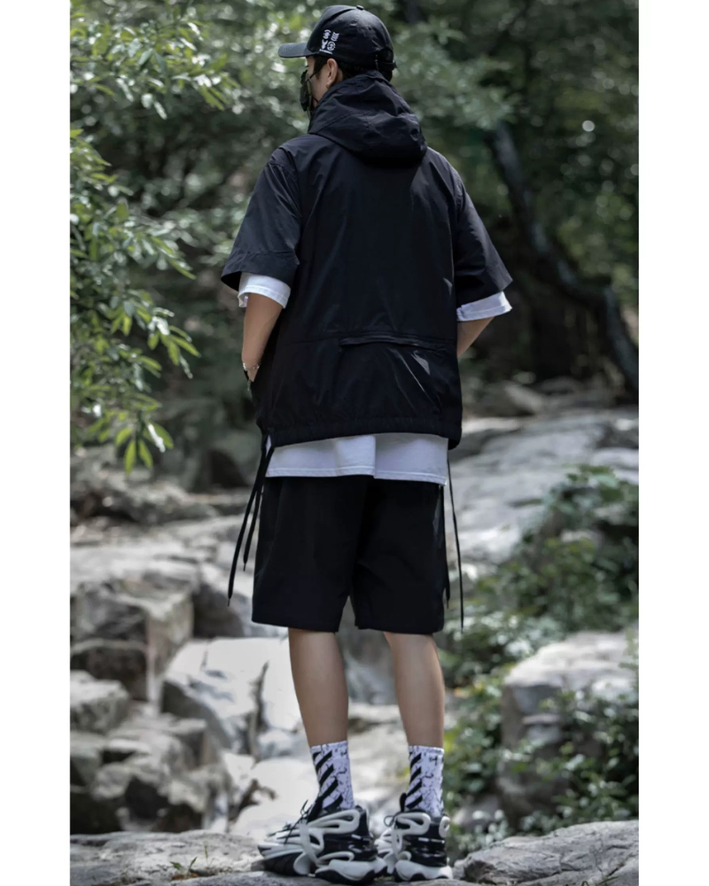 Duo de Veste et Shorts Multi-Fonctionnels -  vêtements d'extérieur - Duo Veste Cargo et Shorts Unisexe pour Aventures