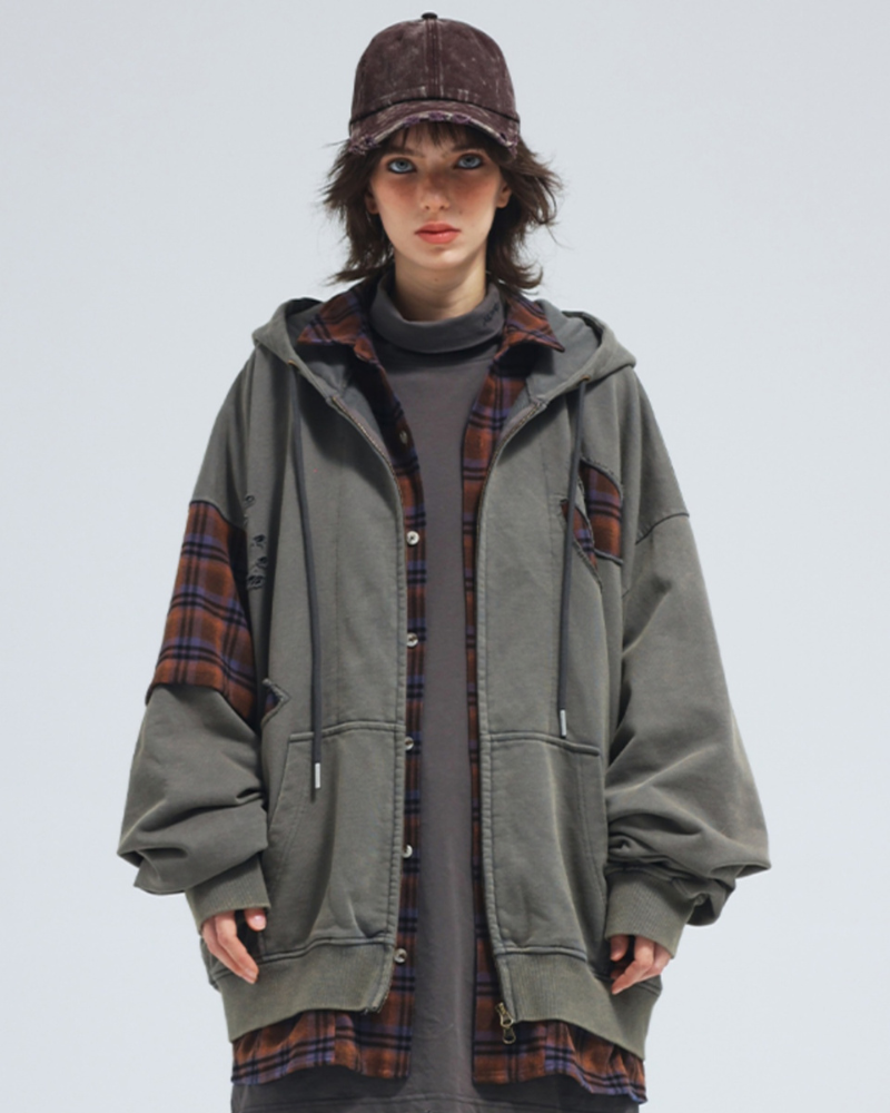 Ensemble de Sweat à Capuche Effiloché - sweat à capuche - Ensemble de Sweat à Capuche Effiloché au Style Techwear