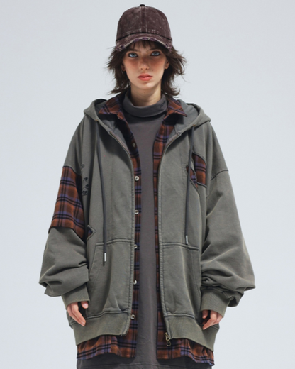 Ensemble de Sweat à Capuche Effiloché - sweat à capuche - Ensemble de Sweat à Capuche Effiloché au Style Techwear