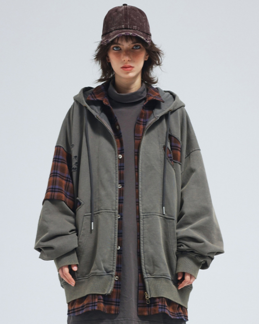 Ensemble de Sweat à Capuche Effiloché - sweat à capuche - Ensemble de Sweat à Capuche Effiloché au Style Techwear