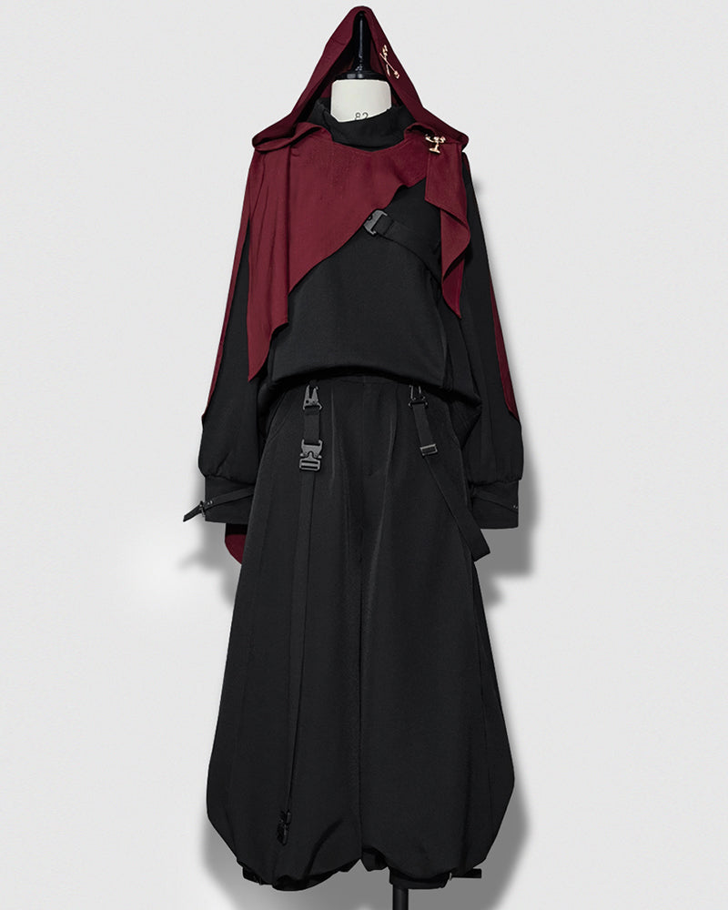 Ensemble de Vêtements Unisexe Chic Sombre - tenue élégante trois pièces - Ensemble de Vêtements Unisexe Chic et Élégant