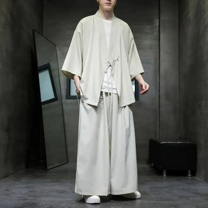 Ensemble Haori Japonais Élégant -  pantalon hakama - Ensemble Haori Japonais Élégant pour un Style Atypique