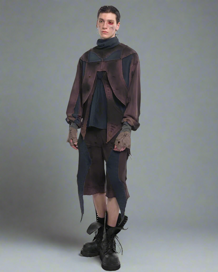 Ensemble Techwear Urbain Audacieux - techwear - Ensemble Techwear Urbain : Sweatshirt, Débardeur et Shorts