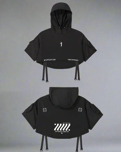 Cape à capuche noire élégante